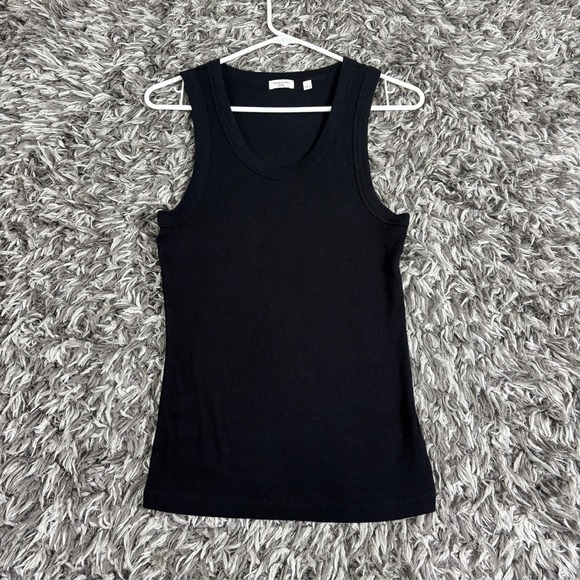 Babaton Tops - Babaton Aritzia Black Ribbed Scoop Neck Tank Top Large 121548 Slim Fit Cotton